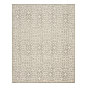 Nourison Washable Charm 9' x 12' Silver Ivory Contemporary Indoor Rug