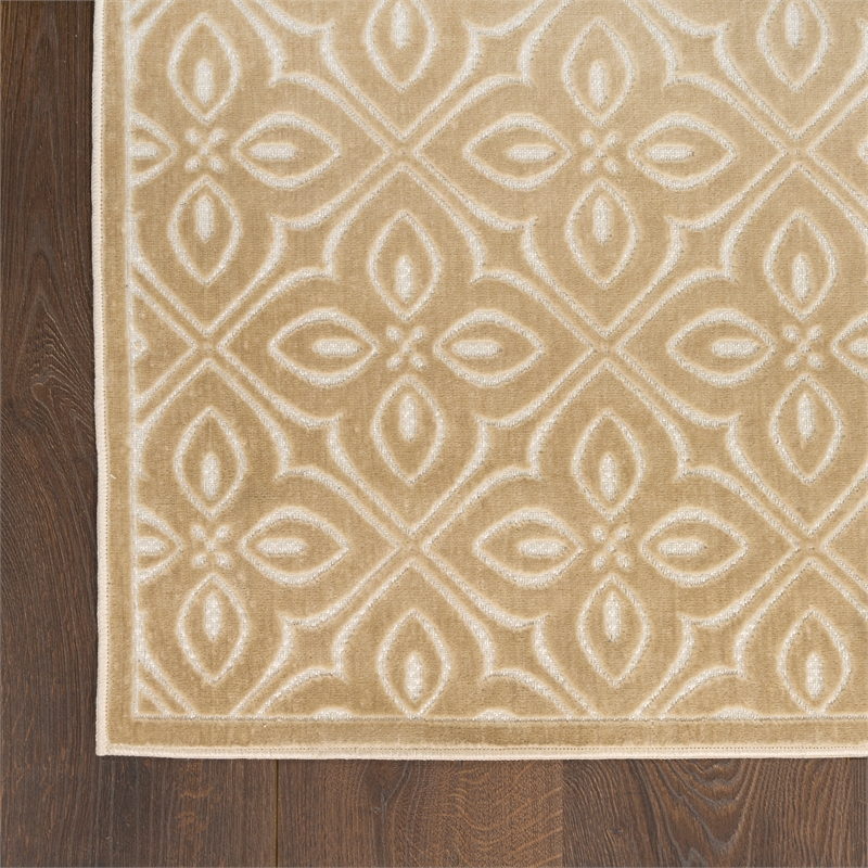 Nourison Washable Charm 2' x 3' Beige Ivory Contemporary Indoor Rug