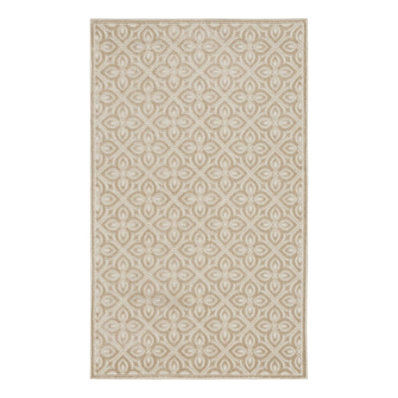 Nourison Washable Charm 2' x 3' Beige Ivory Contemporary Indoor Rug