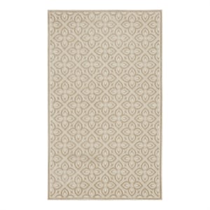 Nourison Washable Charm 2' x 3' Beige Ivory Contemporary Indoor Rug