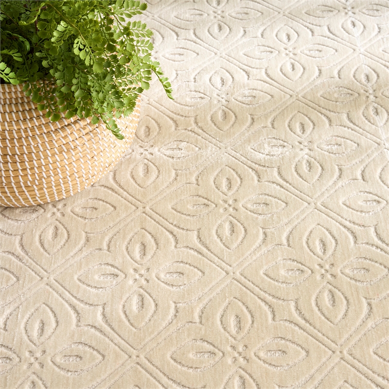 Nourison Washable Charm 9' x 12' Ivory Contemporary Indoor Rug