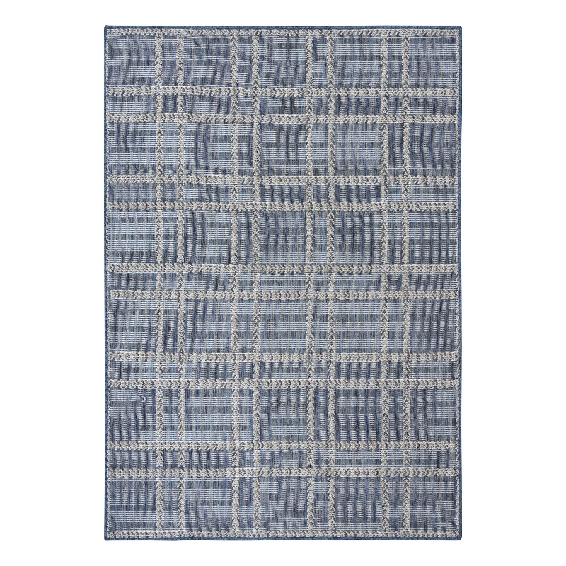 Nourison Horizon Indoor/Outdoor 6' x 9' Navy Modern Rug