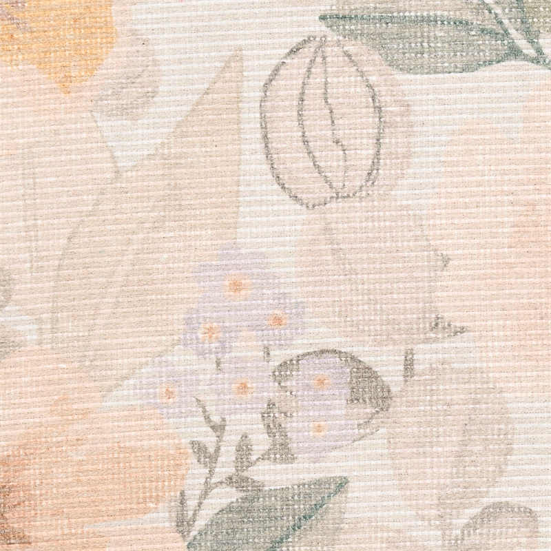 Nourison Botanical Washables 5' x 7' Beige Multicolor Farmhouse Indoor Rug