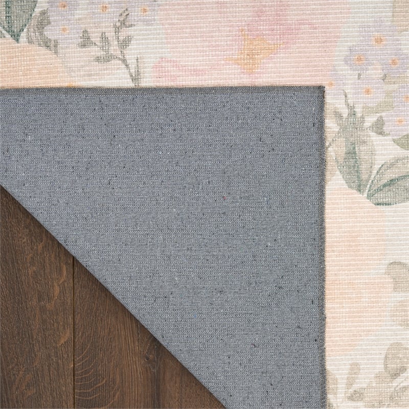 Nourison Botanical Washables 5' x 7' Beige Multicolor Farmhouse Indoor Rug