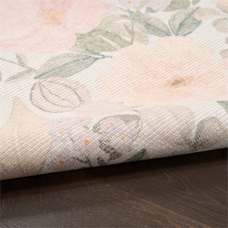 Nourison Botanical Washables 5' x 7' Beige Multicolor Farmhouse Indoor Rug