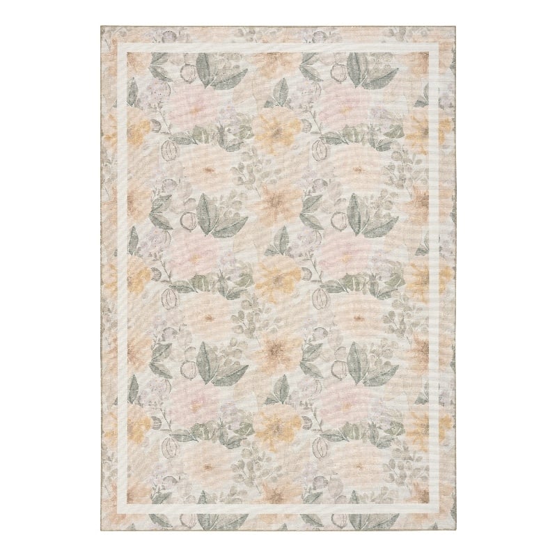 Nourison Botanical Washables 5' x 7' Beige Multicolor Farmhouse Indoor Rug
