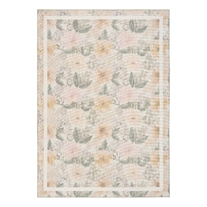 Nourison Botanical Washables 7'6&quot x 9'10&quot Beige Multicolor Farmhouse Indoor Rug