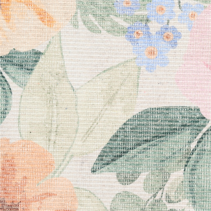 Nourison Botanical Washables 5' x 7' Ivory Multicolor Farmhouse Indoor Rug