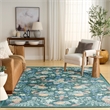 Nourison Botanical Washables 4' x 6' Green Multicolor Farmhouse Indoor Rug