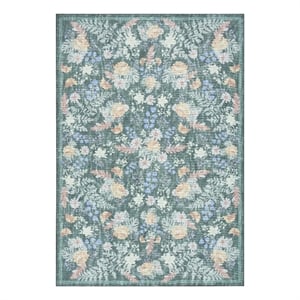 Nourison Botanical Washables 7'6&quot x 9'10&quot Green Multicolor Farmhouse Indoor Rug