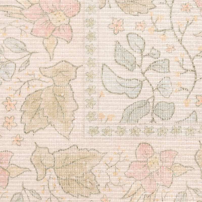 Nourison Botanical Washables 4' x 6' Beige Multicolor Farmhouse Indoor Rug