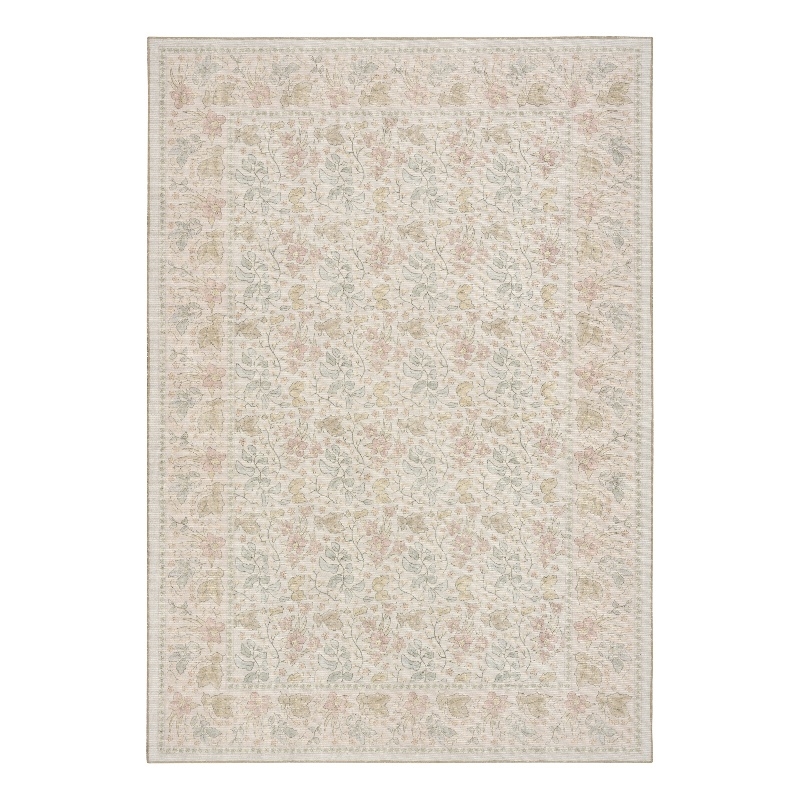 Nourison Botanical Washables 4' x 6' Beige Multicolor Farmhouse Indoor Rug