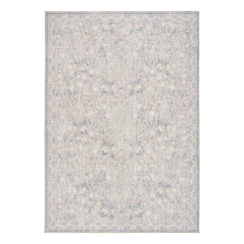 Nourison Botanical Washables 5' x 7' Grey Multicolor Modern Indoor Rug