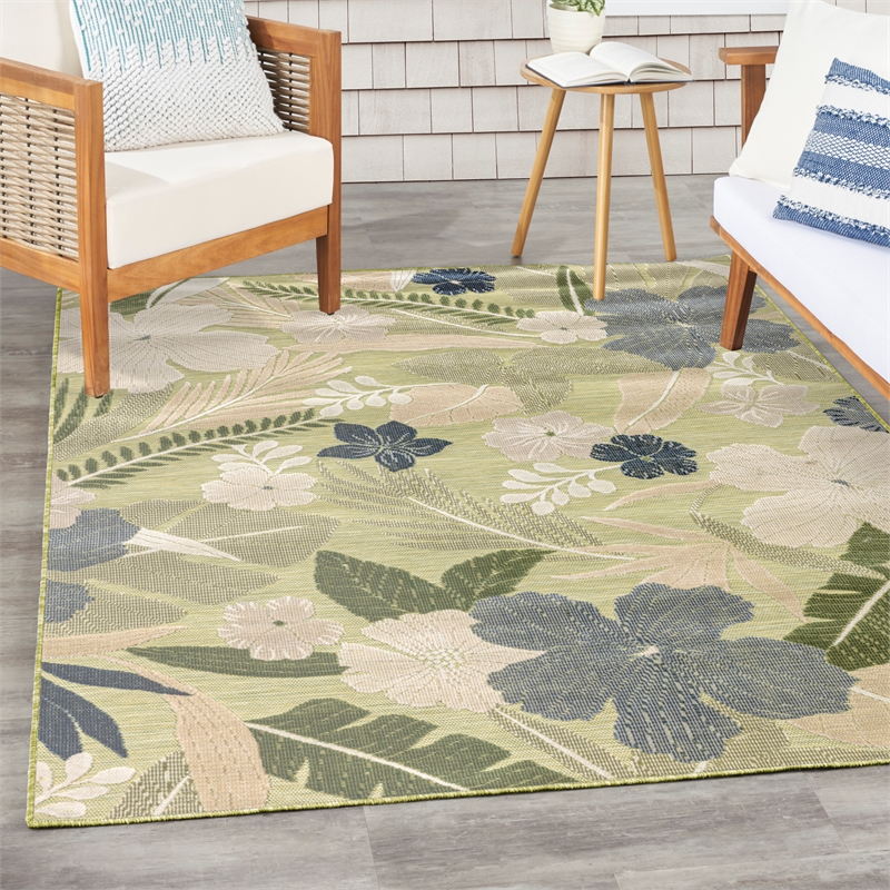 Nourison Suncoast 4' x 6' GRNBL Tropical Rug