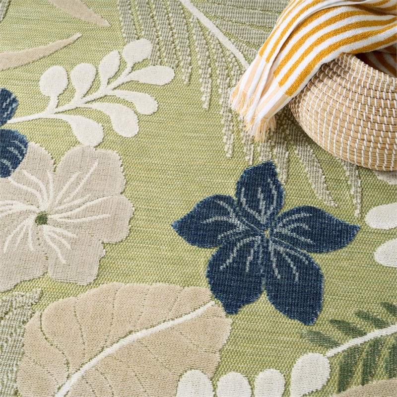Nourison Suncoast 4' x 6' GRNBL Tropical Rug