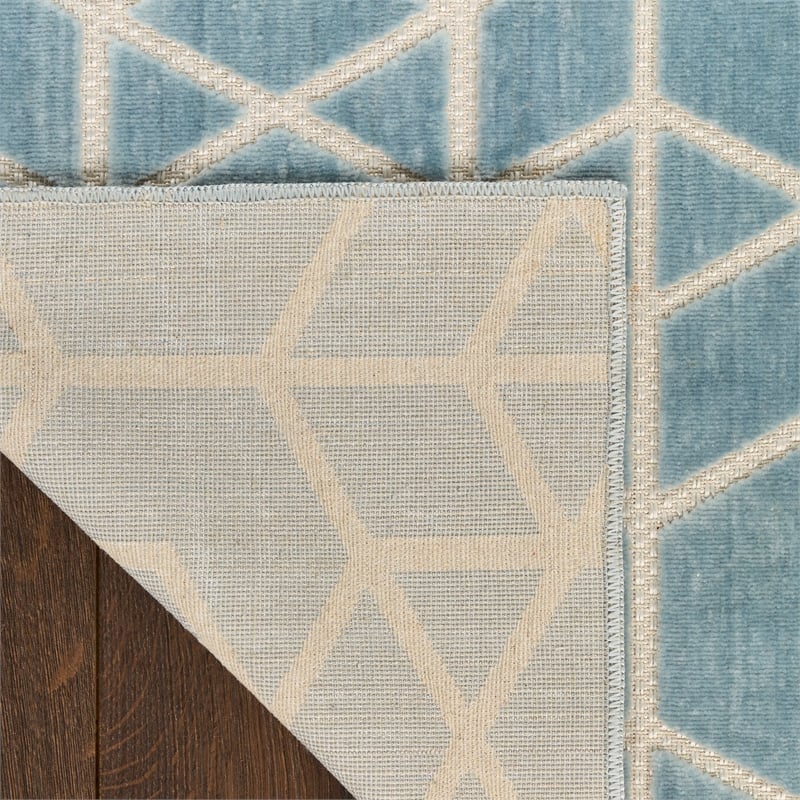 Nourison Washable Charm 2' x 3' Blue Ivory Modern Indoor Rug