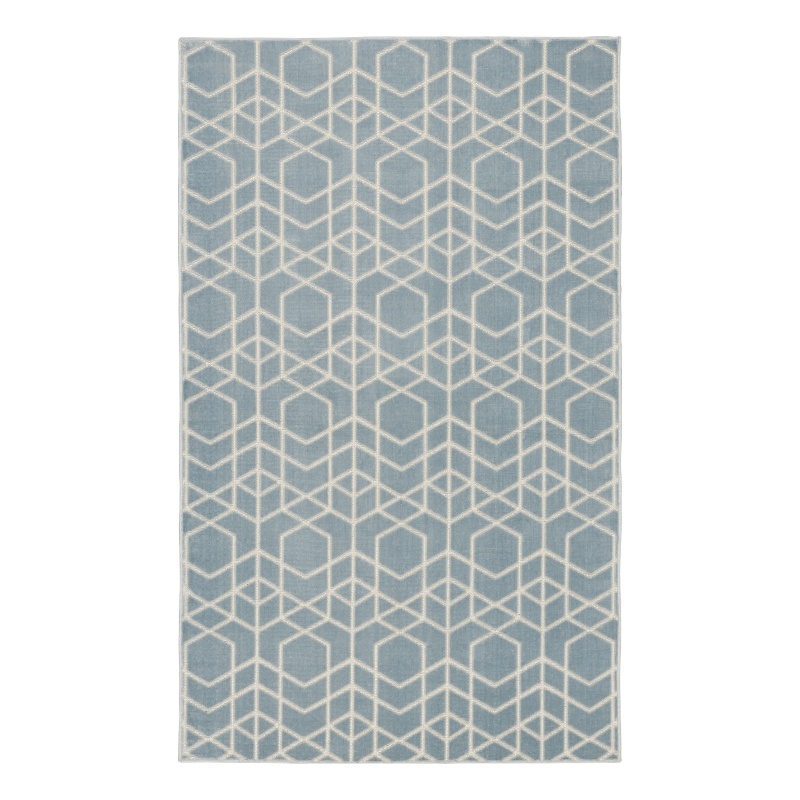 Nourison Washable Charm 2' x 3' Blue Ivory Modern Indoor Rug