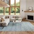 Nourison Washable Charm 8' x 10' Blue Ivory Modern Indoor Rug