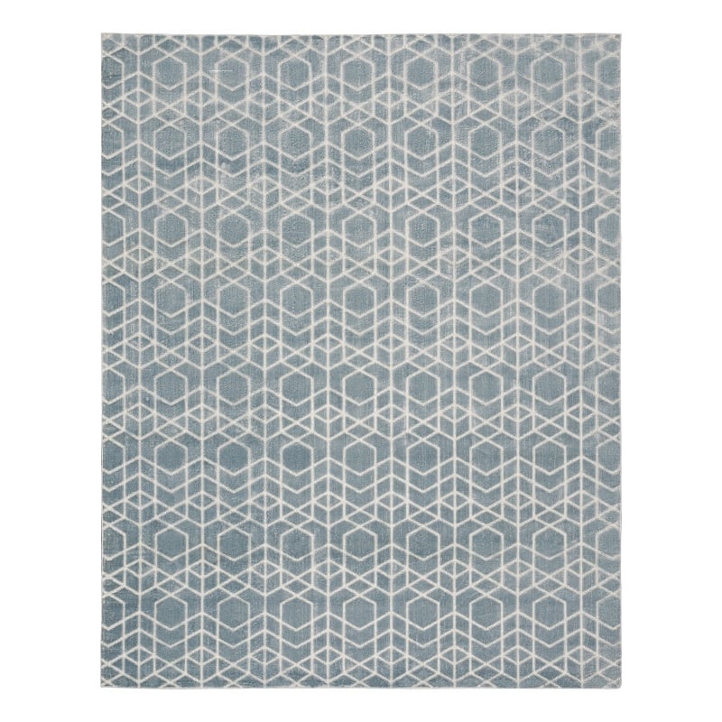Nourison Washable Charm 8' x 10' Blue Ivory Modern Indoor Rug