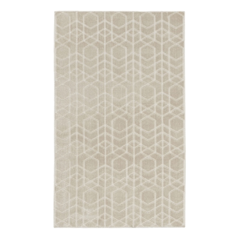 Nourison Washable Charm 2' x 3' Silver Ivory Modern Indoor Rug