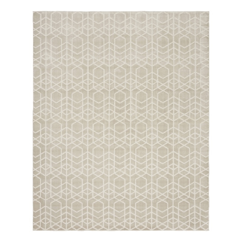Nourison Washable Charm 8' x 10' Silver Ivory Modern Indoor Rug