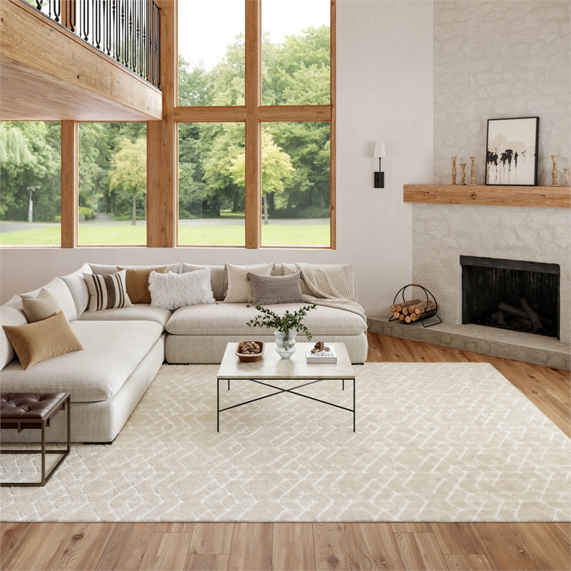 Nourison Washable Charm 8' x 10' Ivory Modern Indoor Rug