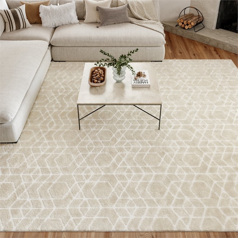 Nourison Washable Charm 8' x 10' Ivory Modern Indoor Rug