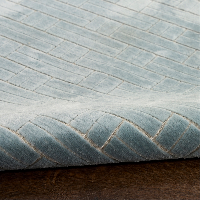 Nourison Washable Charm 2' x 3' Blue Ivory Modern Indoor Rug