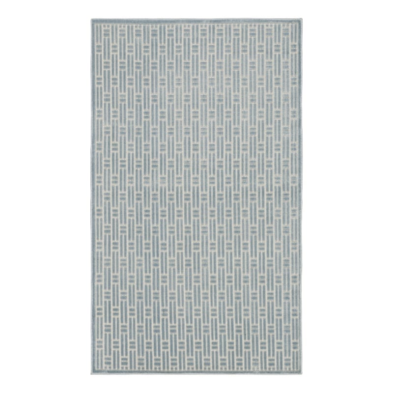 Nourison Washable Charm 2' x 3' Blue Ivory Modern Indoor Rug