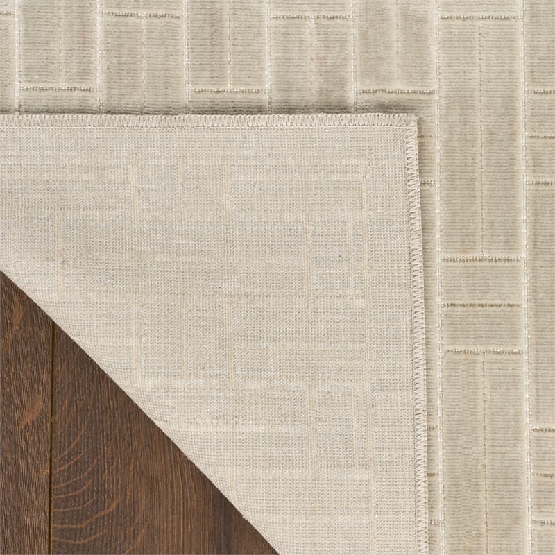 Nourison Washable Charm 2' x 3' Silver Ivory Modern Indoor Rug