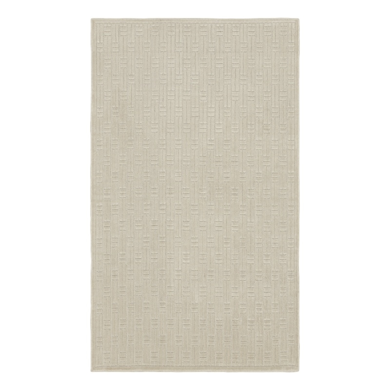 Nourison Washable Charm 3' x 5' Silver Ivory Modern Indoor Rug