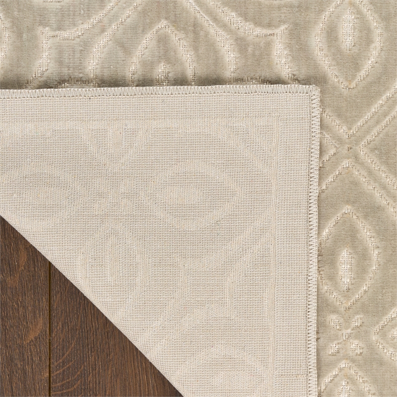 Nourison Washable Charm 2' x 3' Silver Ivory Contemporary Indoor Rug