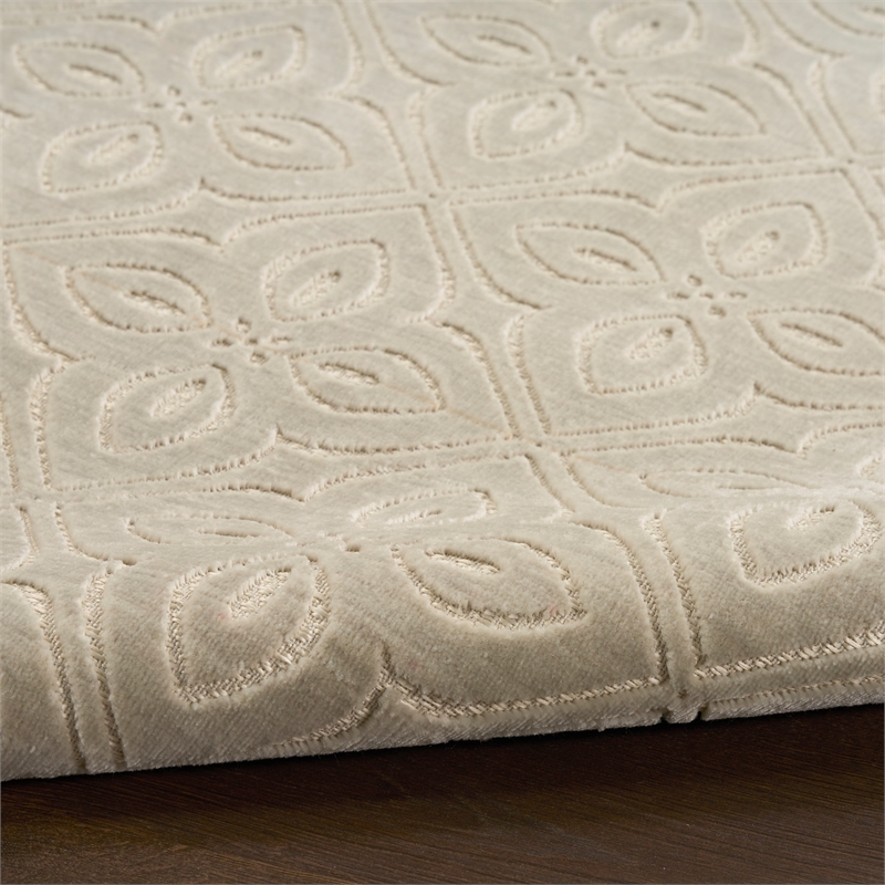 Nourison Washable Charm 2' x 3' Silver Ivory Contemporary Indoor Rug