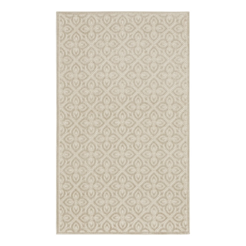 Nourison Washable Charm 2' x 3' Silver Ivory Contemporary Indoor Rug