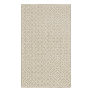 Nourison Washable Charm 2' x 3' Silver Ivory Contemporary Indoor Rug