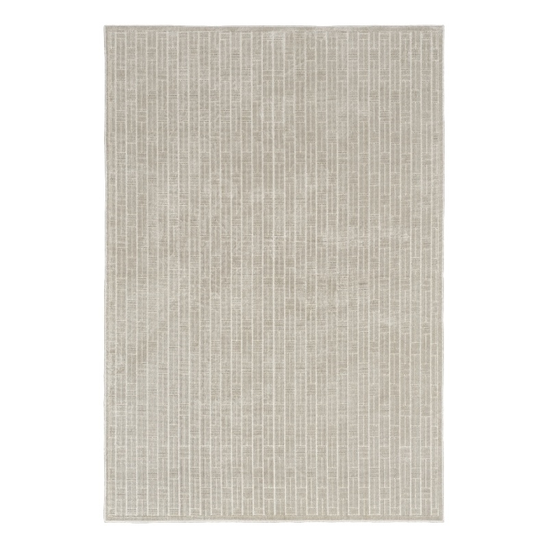 Nourison Washable Charm 5' x 7' Silver Ivory Modern Indoor Rug