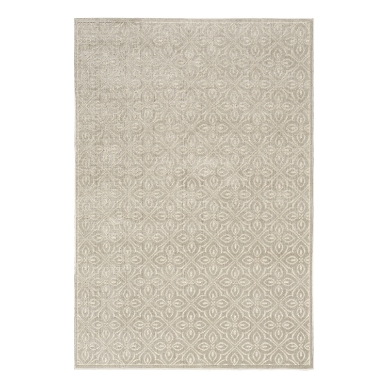 Nourison Washable Charm 5' x 7' Silver Ivory Contemporary Indoor Rug