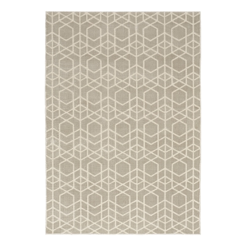 Nourison Washable Charm 5' x 7' Silver Ivory Modern Indoor Rug