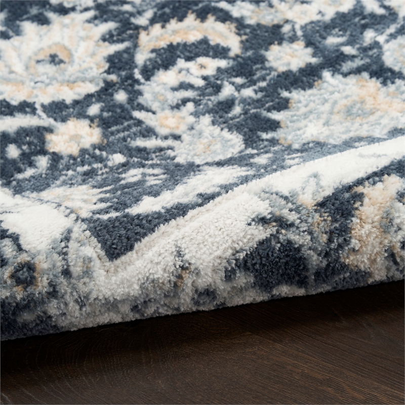 Nourison Dekor 2' x 4' Slate/Ivory Vintage Indoor Rug