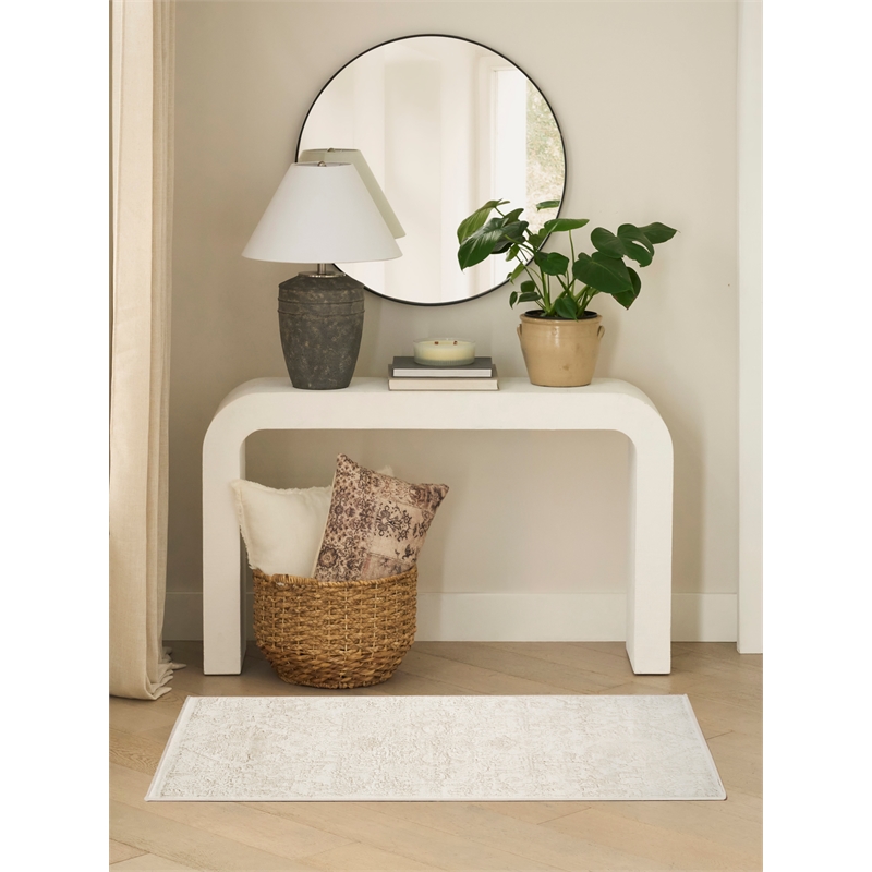 nourison dekor 2' x 4' ivory vintage indoor rug