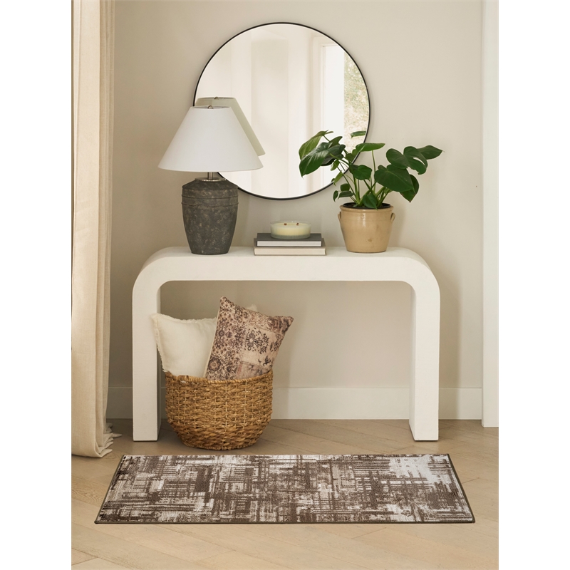 Nourison Dekor 2' x 4' Brown Modern Indoor Rug