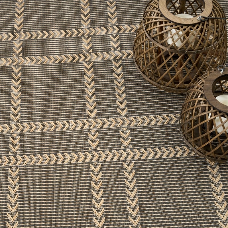 Nourison Horizon Indoor/Outdoor 5' x 7' Charcoal Modern Rug