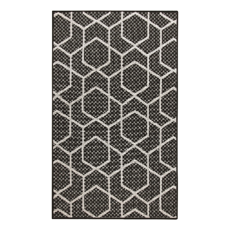 Nourison Horizon Indoor/Outdoor 2' x 3' BLACK Modern Rug
