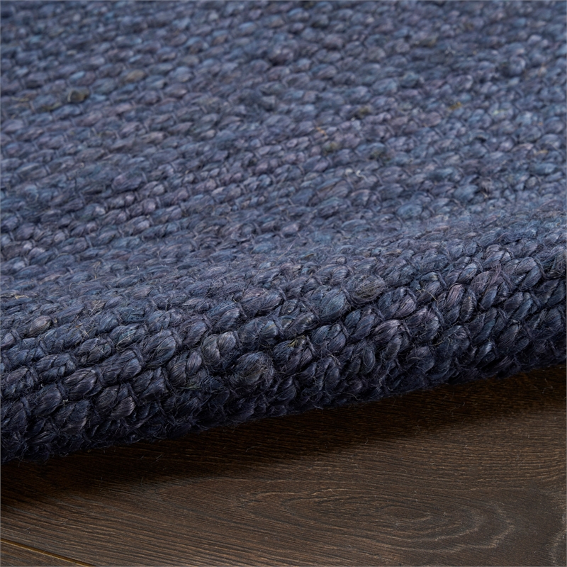Nourison Natural Jute 3' x 5' Navy Farmhouse Indoor Rug