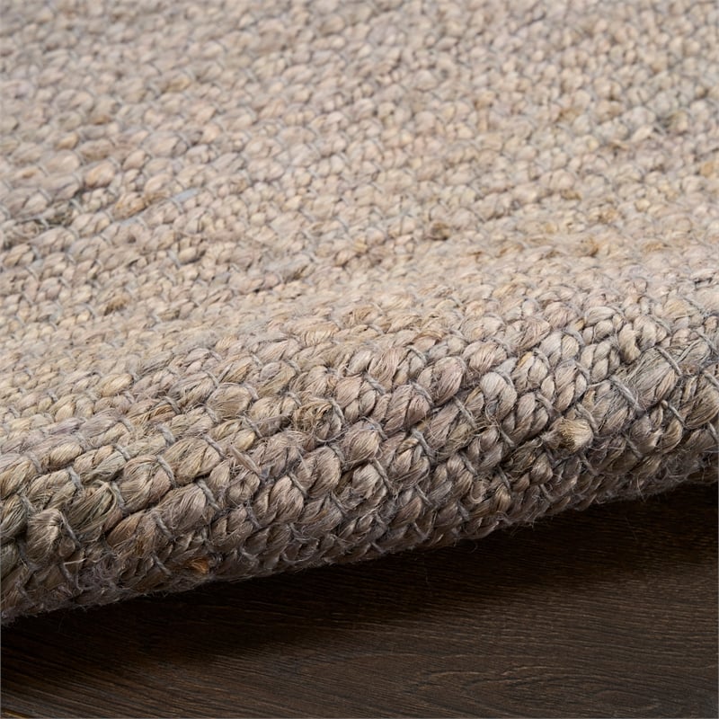 Nourison Natural Jute 3' x 5' Grey Farmhouse Indoor Rug