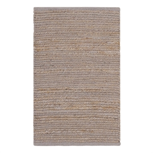 Nourison Natural Jute 3' x 5' Grey Farmhouse Indoor Rug