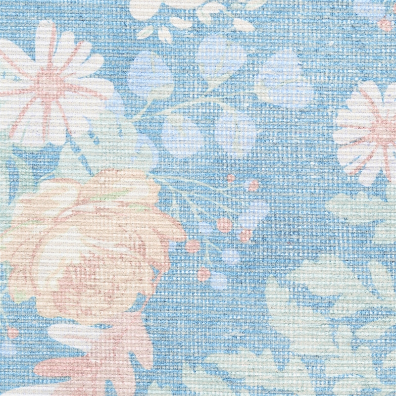 Nourison Botanical Washables 4' x 6' Blue Multicolor Farmhouse Indoor Rug