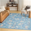 Nourison Botanical Washables 5' x 7' Blue Multicolor Farmhouse Indoor Rug