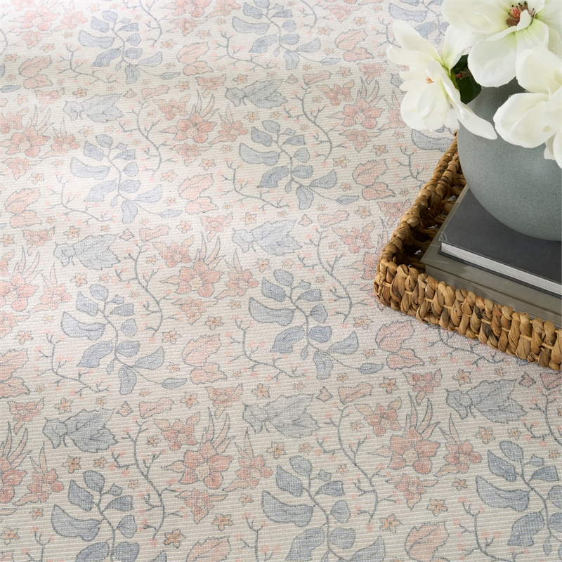 Nourison Botanical Washables 4' x 6' Ivory Multicolor Farmhouse Indoor Rug
