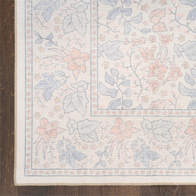 Nourison Botanical Washables 5' x 7' Ivory Multicolor Farmhouse Indoor Rug